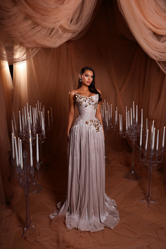 evening dress turkey Luxury Tassel Lilac Off Shoulder Evening Dress with Cape SS708 – DreamyVow