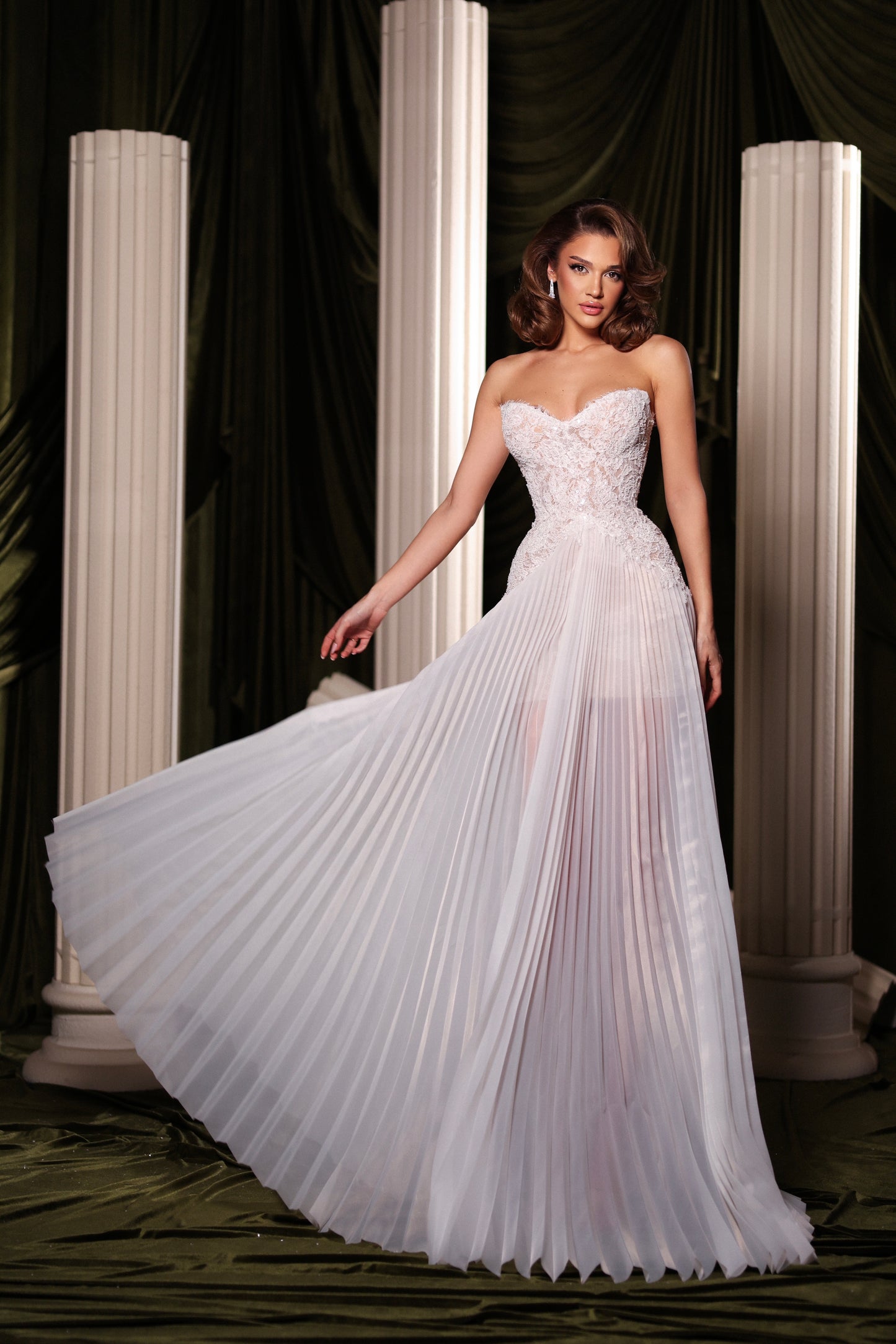 Soft Muse Pleated Bridal Gown
