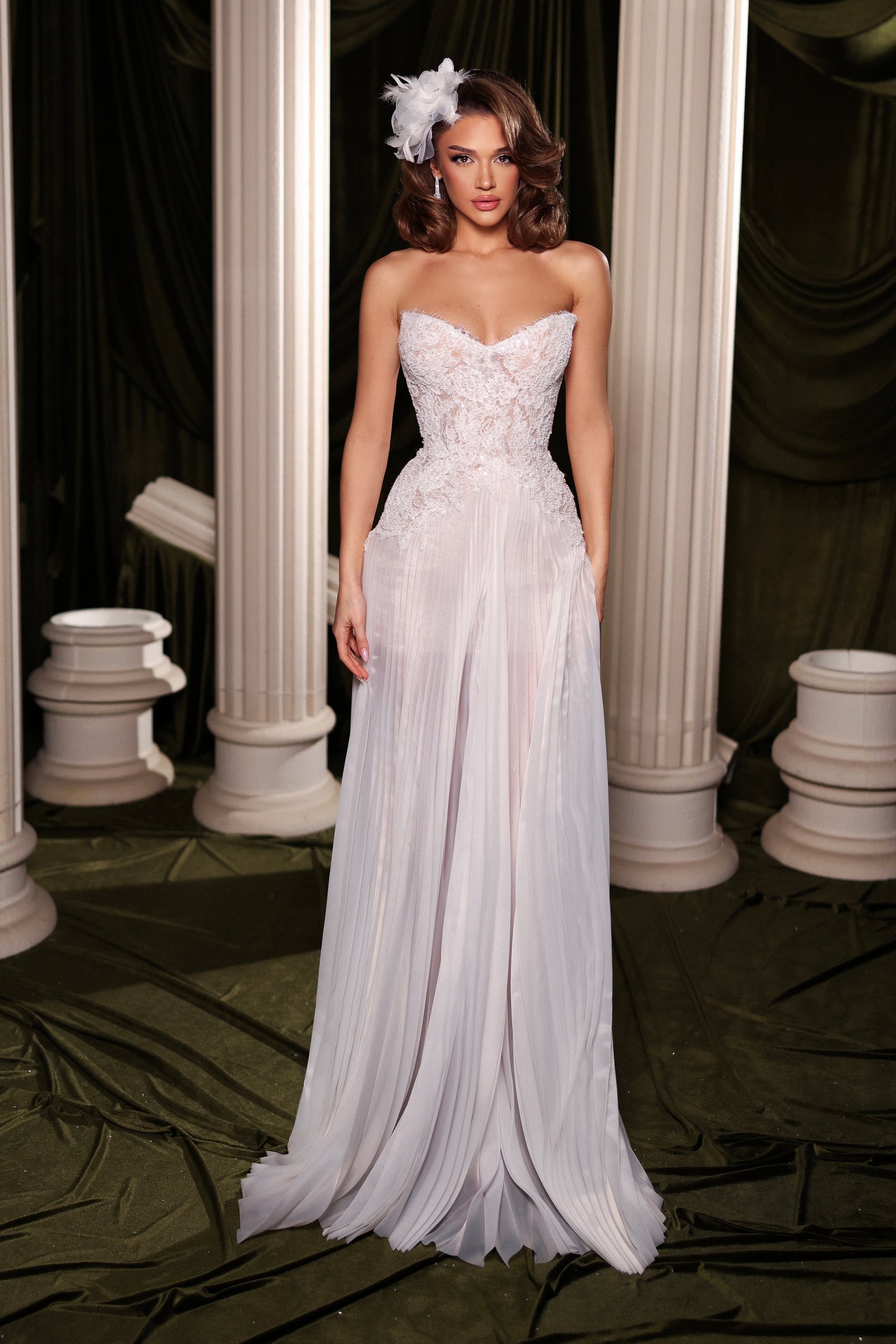Soft Muse Pleated Bridal Gown